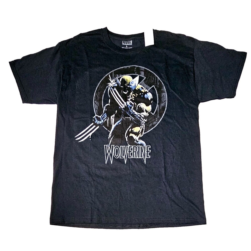 WOLVERINE VTG Graphic Tshirt Marvel X-MEN Movie Mens L Black 2002 NEW!